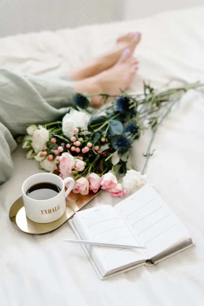 simple morning self care routine with coffee and calm start to the day