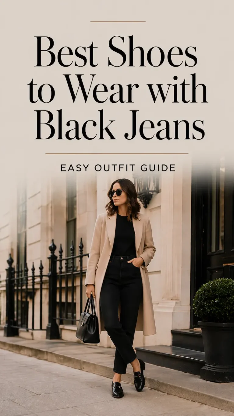 black jeans outfit styled with loafers for a clean and put-together look