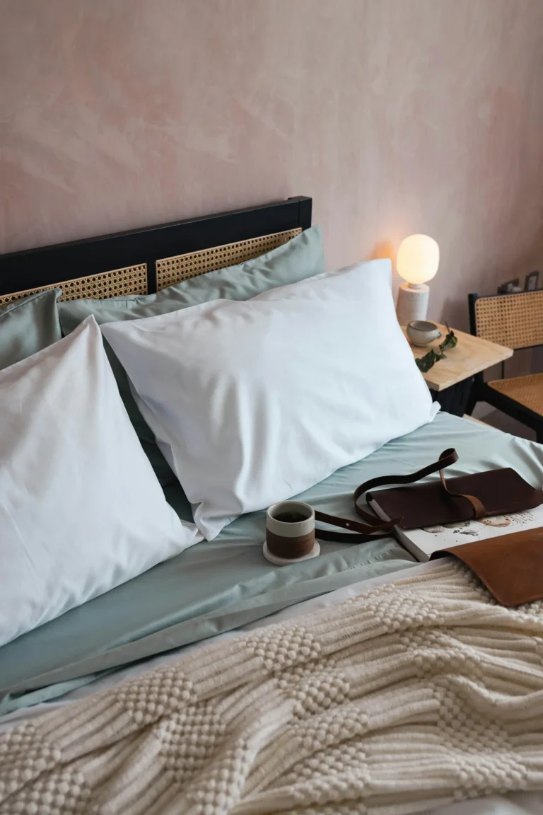 night self care routine with candle and calm low light evening setting